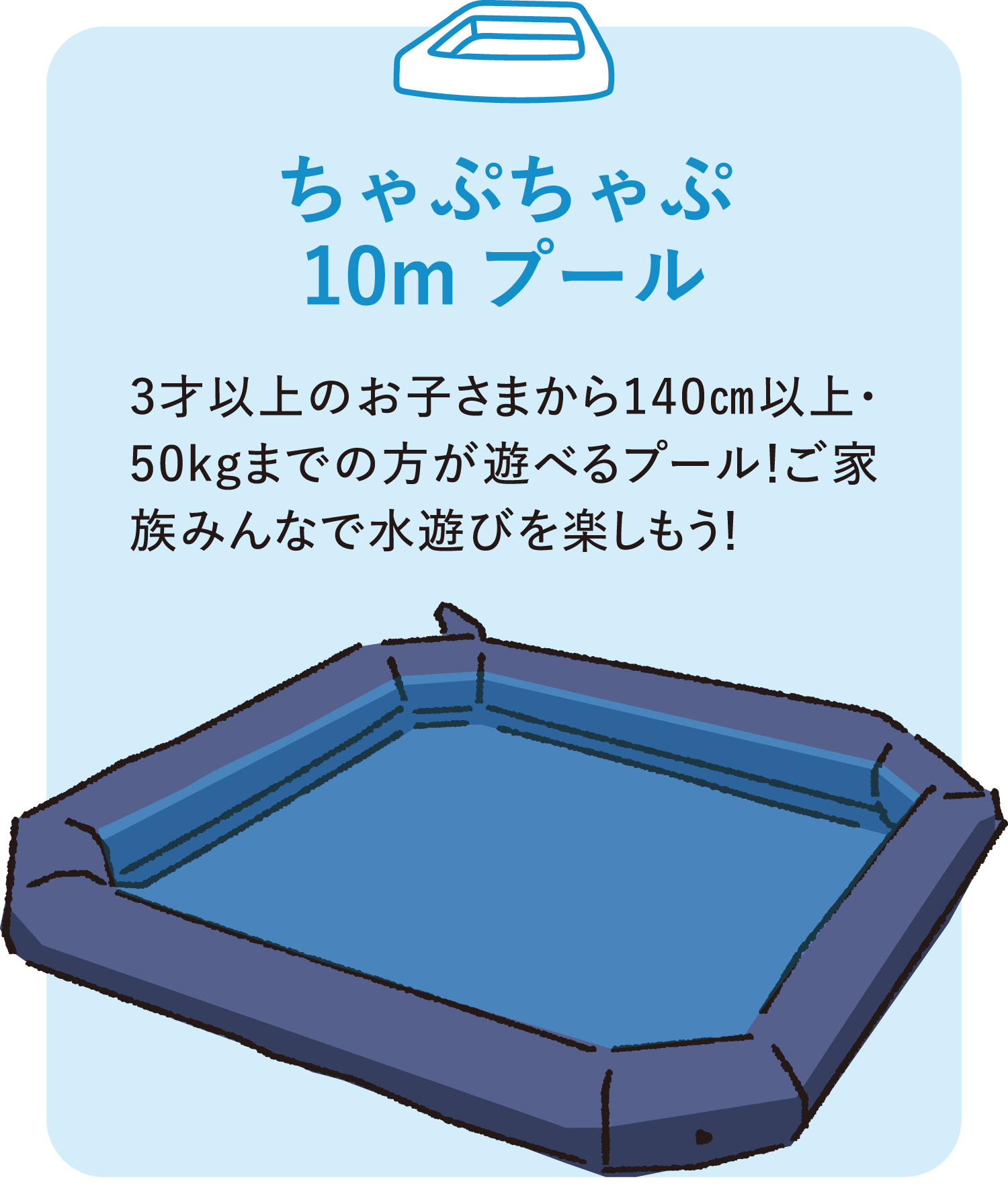 ちゃぷちゃぷプール10mプール