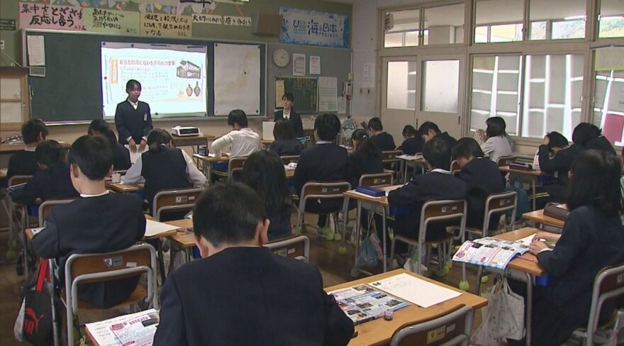 北前船について学んだ授業の集大成  松原小学校で開催
