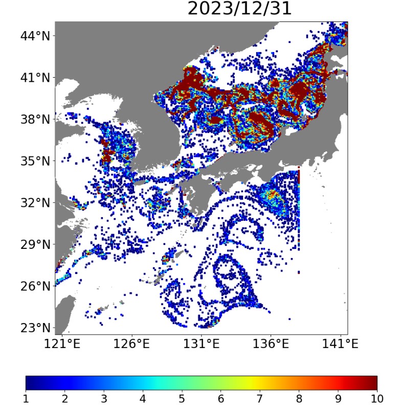 海洋ごみ予報12月「季節風＆対馬海峡からの流れ込みで非常に多い！」